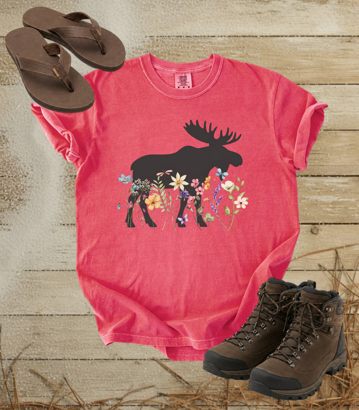 Moose in the Meadow T‑Shirt — Nature Silhouette Tee