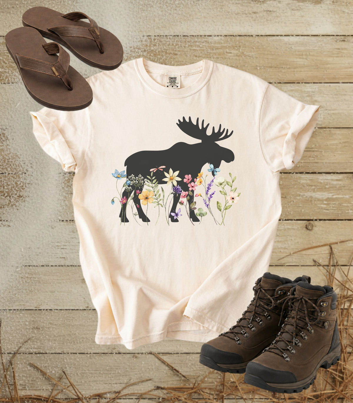 Moose in the Meadow T‑Shirt — Nature Silhouette Tee