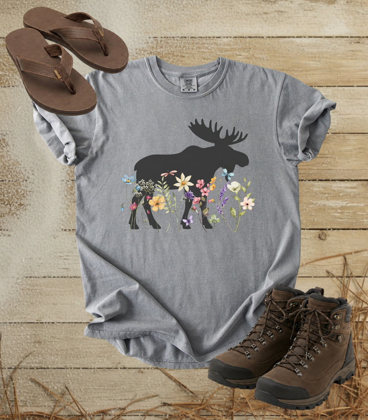 Moose in the Meadow T‑Shirt — Nature Silhouette Tee