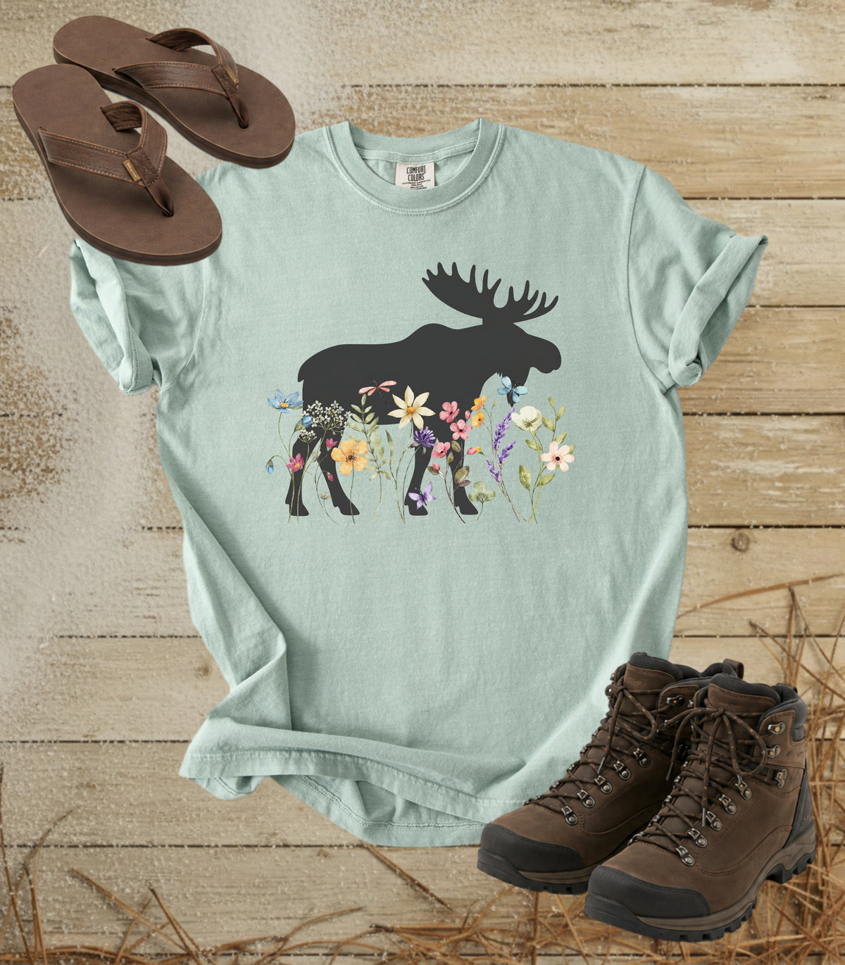 Moose in the Meadow T‑Shirt — Nature Silhouette Tee