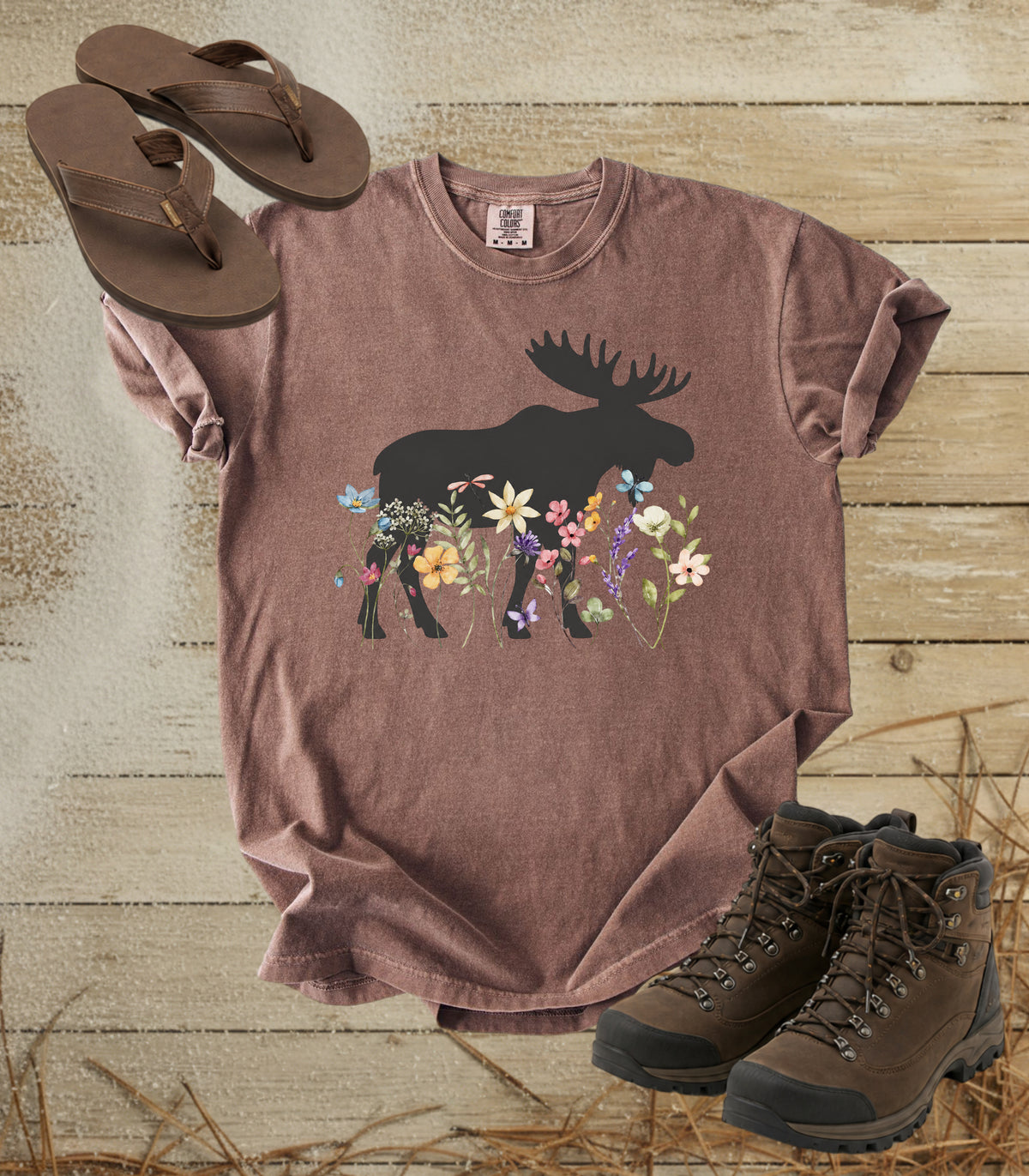 Moose in the Meadow T‑Shirt — Nature Silhouette Tee