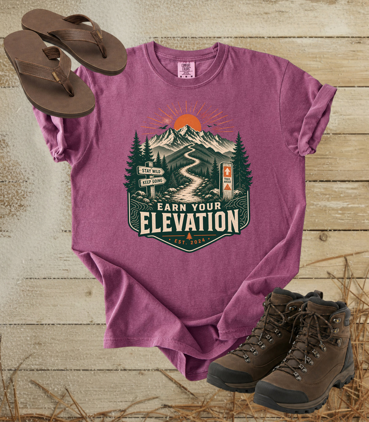 Trail Ahead Mountain T-Shirt — Adventure Hiking Graphic Tee