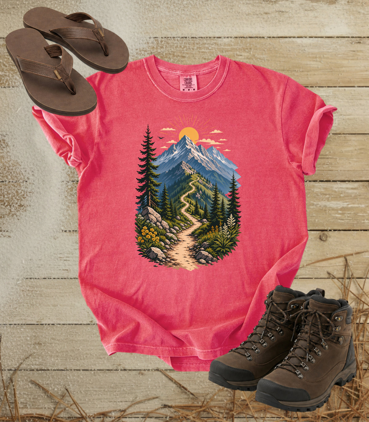 Mountain Trail Scenic T-Shirt — Hiking Graphic
