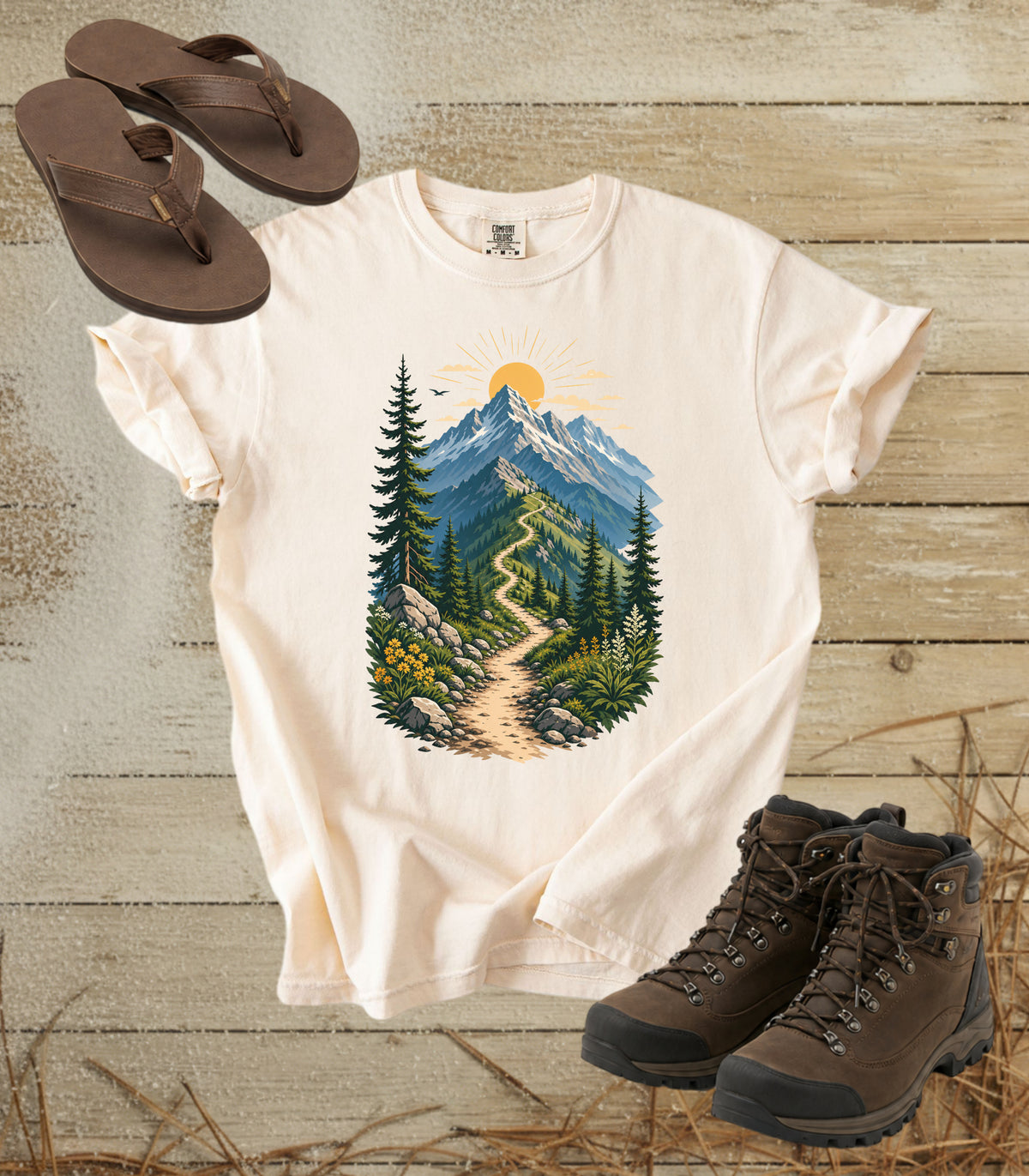 Mountain Trail Scenic T-Shirt — Hiking Graphic