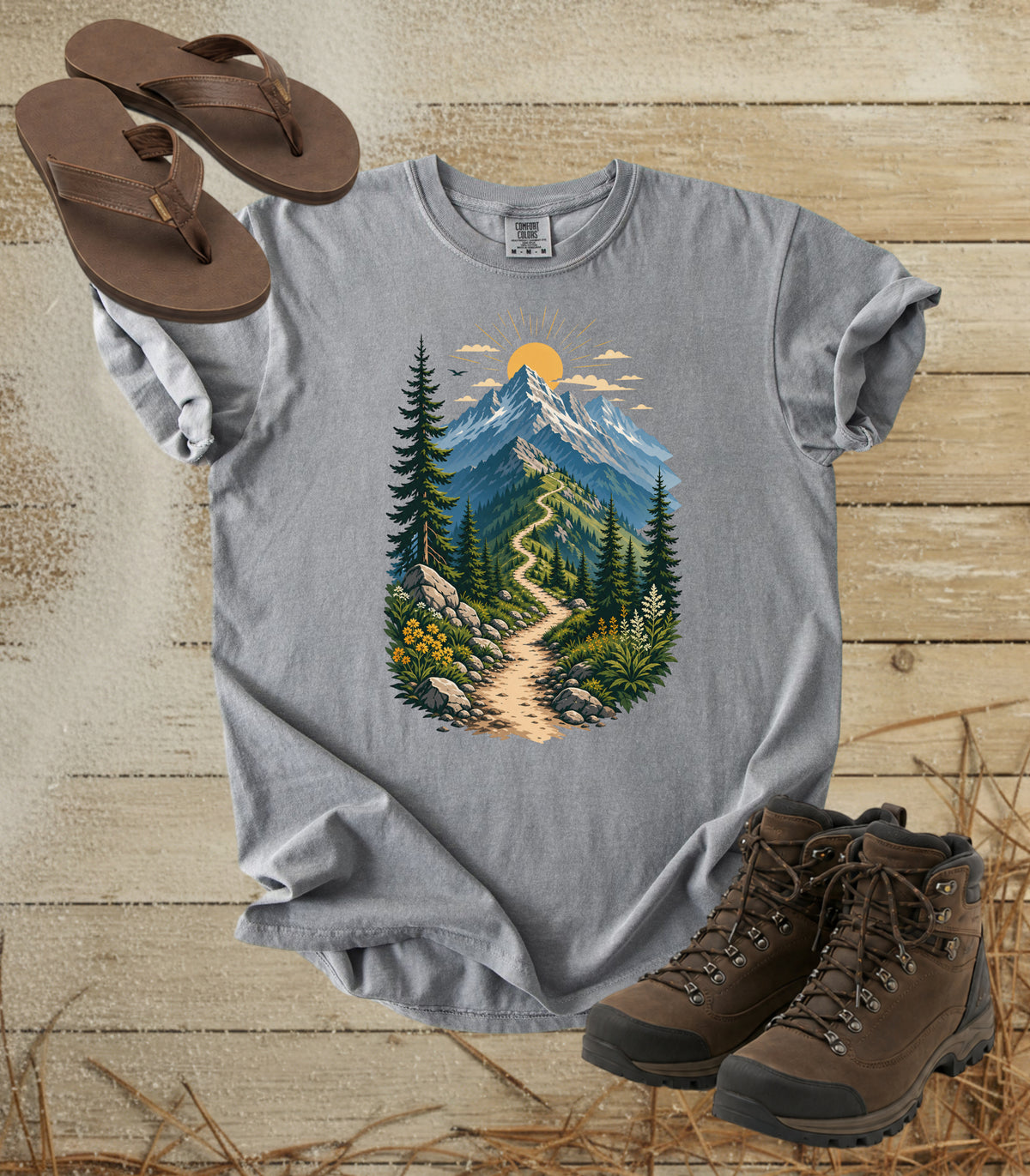Mountain Trail Scenic T-Shirt — Hiking Graphic
