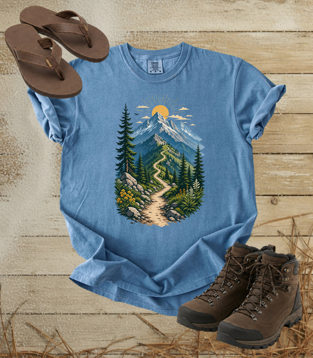 Mountain Trail Scenic T-Shirt — Hiking Graphic