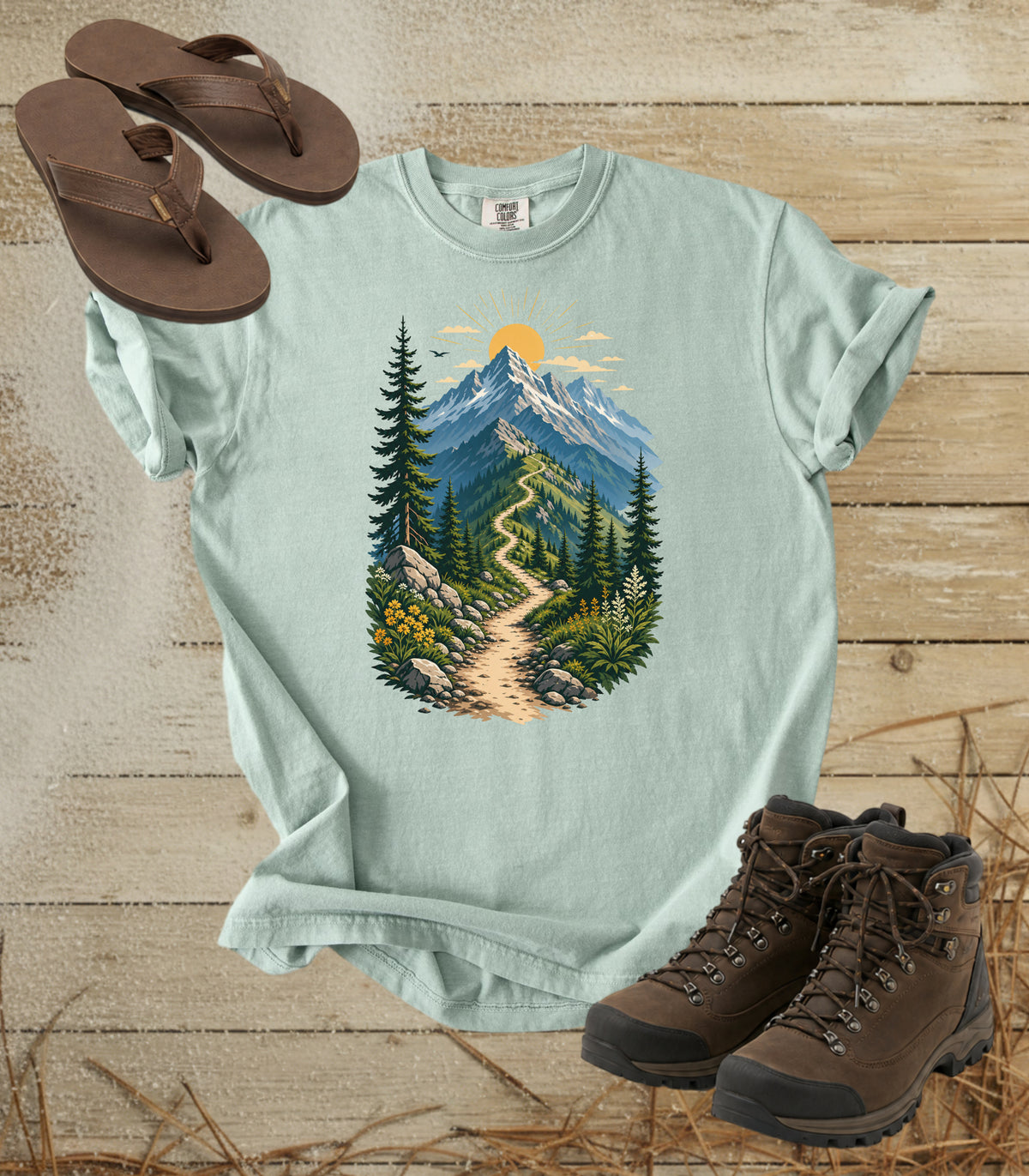 Mountain Trail Scenic T-Shirt — Hiking Graphic