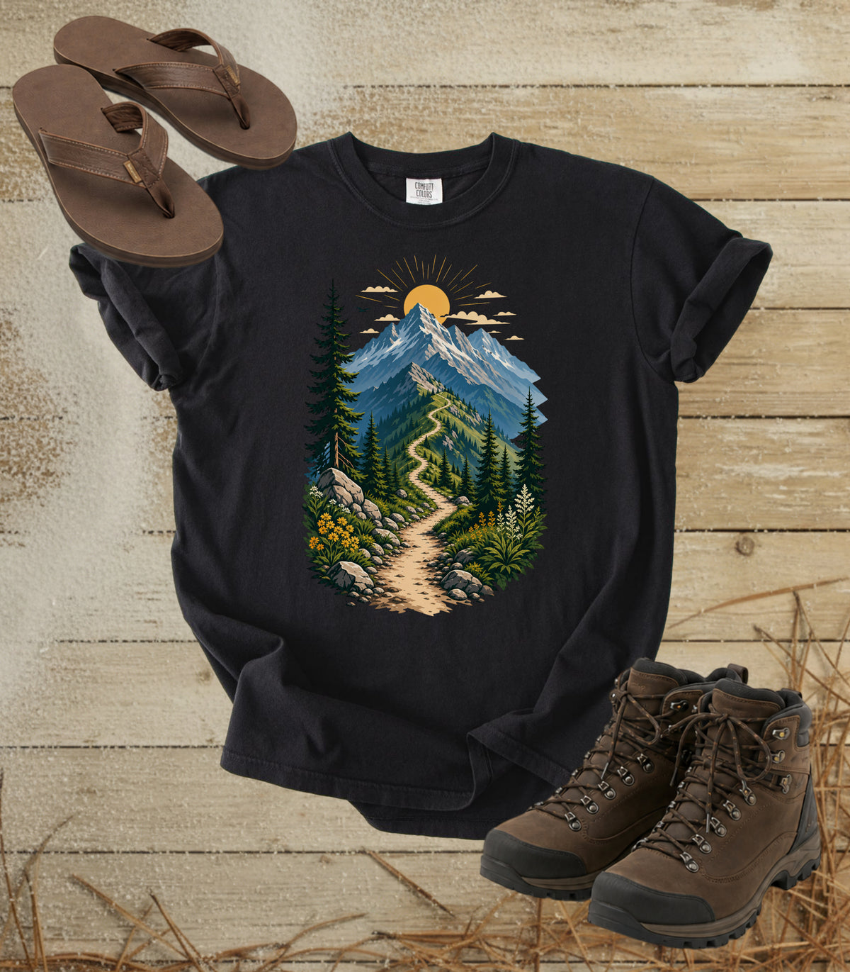 Mountain Trail Scenic T-Shirt — Hiking Graphic