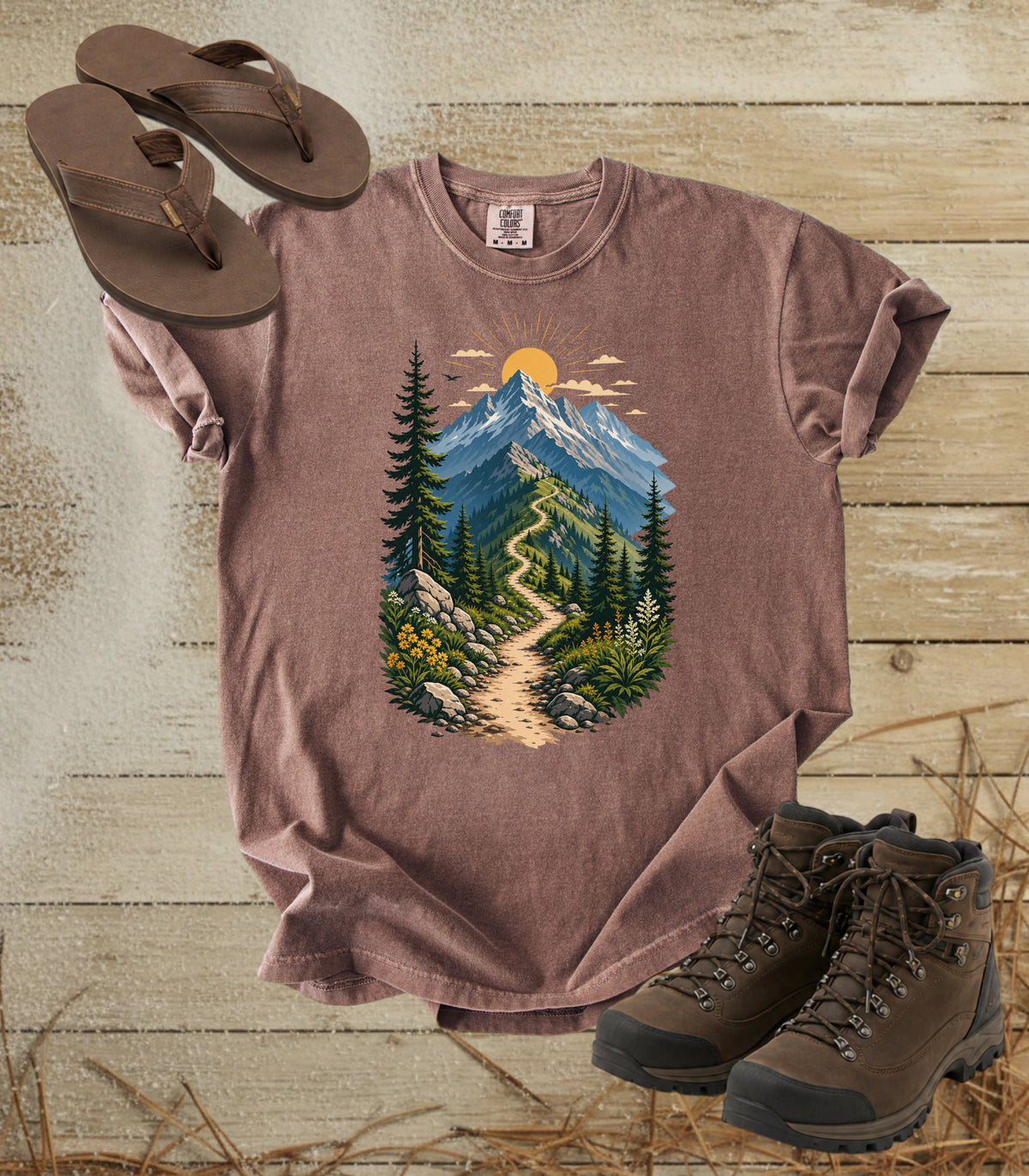 Mountain Trail Scenic T-Shirt — Hiking Graphic