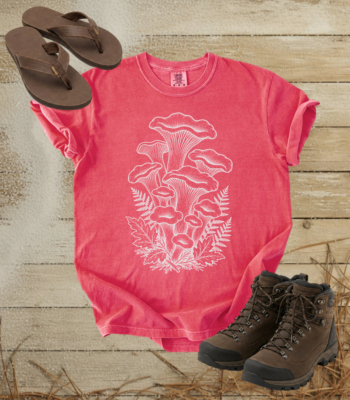 Mushroom & Fern Illustration T-Shirt