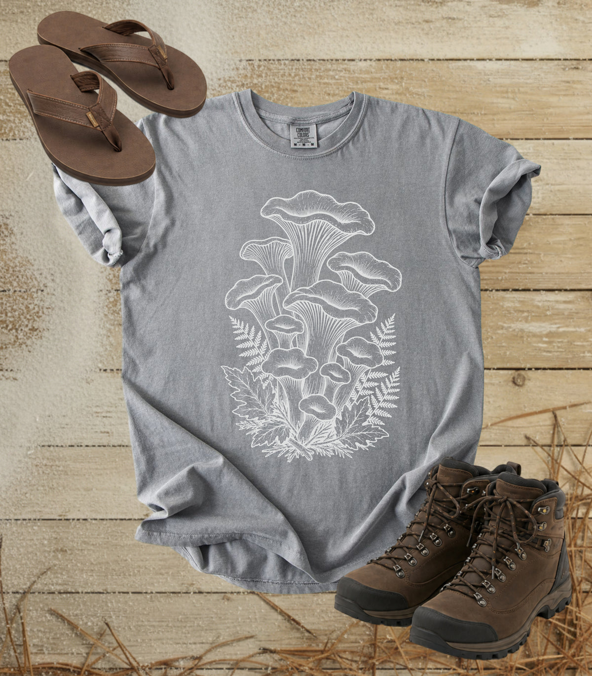 Mushroom & Fern Illustration T-Shirt