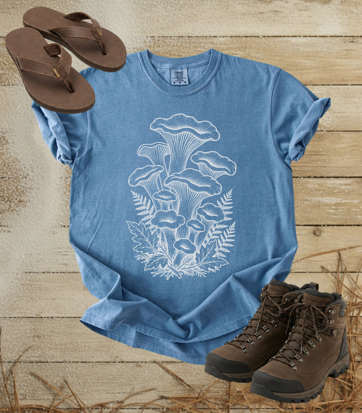 Mushroom & Fern Illustration T-Shirt