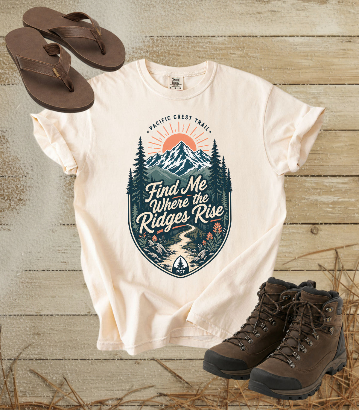 Find Me Where the Ridges Rise Mountain T-Shirt — Pacific Crest Trail Graphic Tee