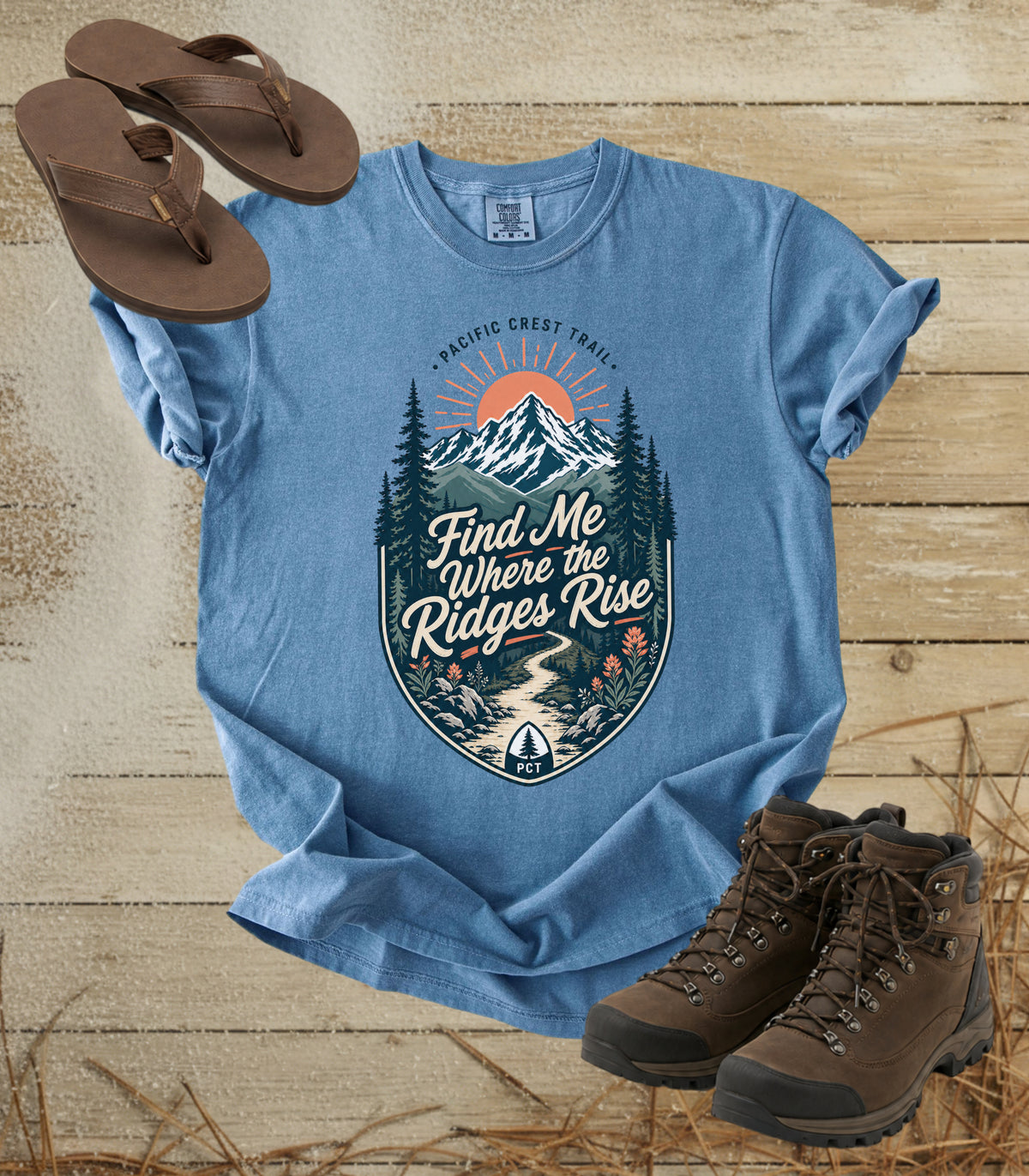 Find Me Where the Ridges Rise Mountain T-Shirt — Pacific Crest Trail Graphic Tee