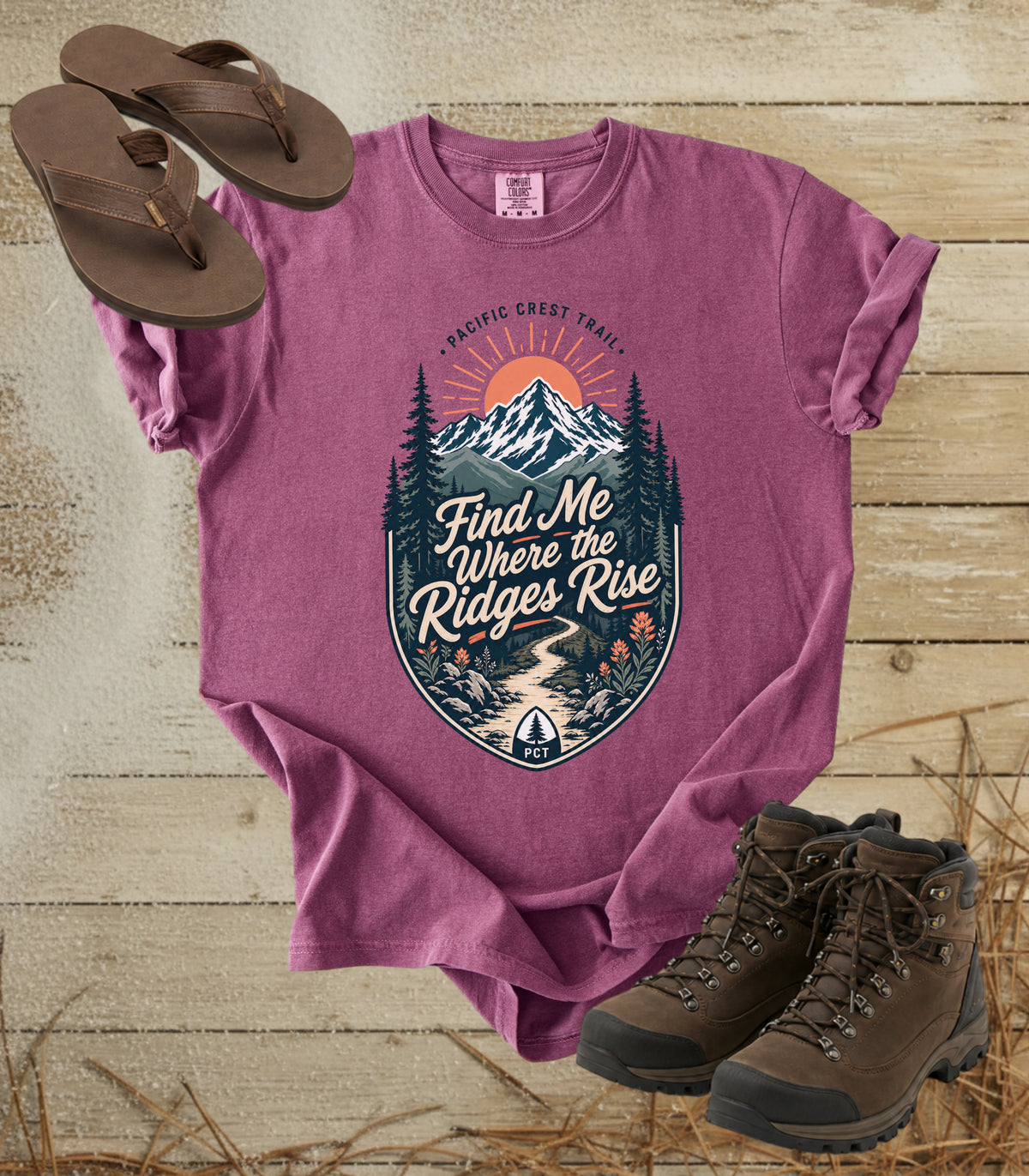 Find Me Where the Ridges Rise Mountain T-Shirt — Pacific Crest Trail Graphic Tee