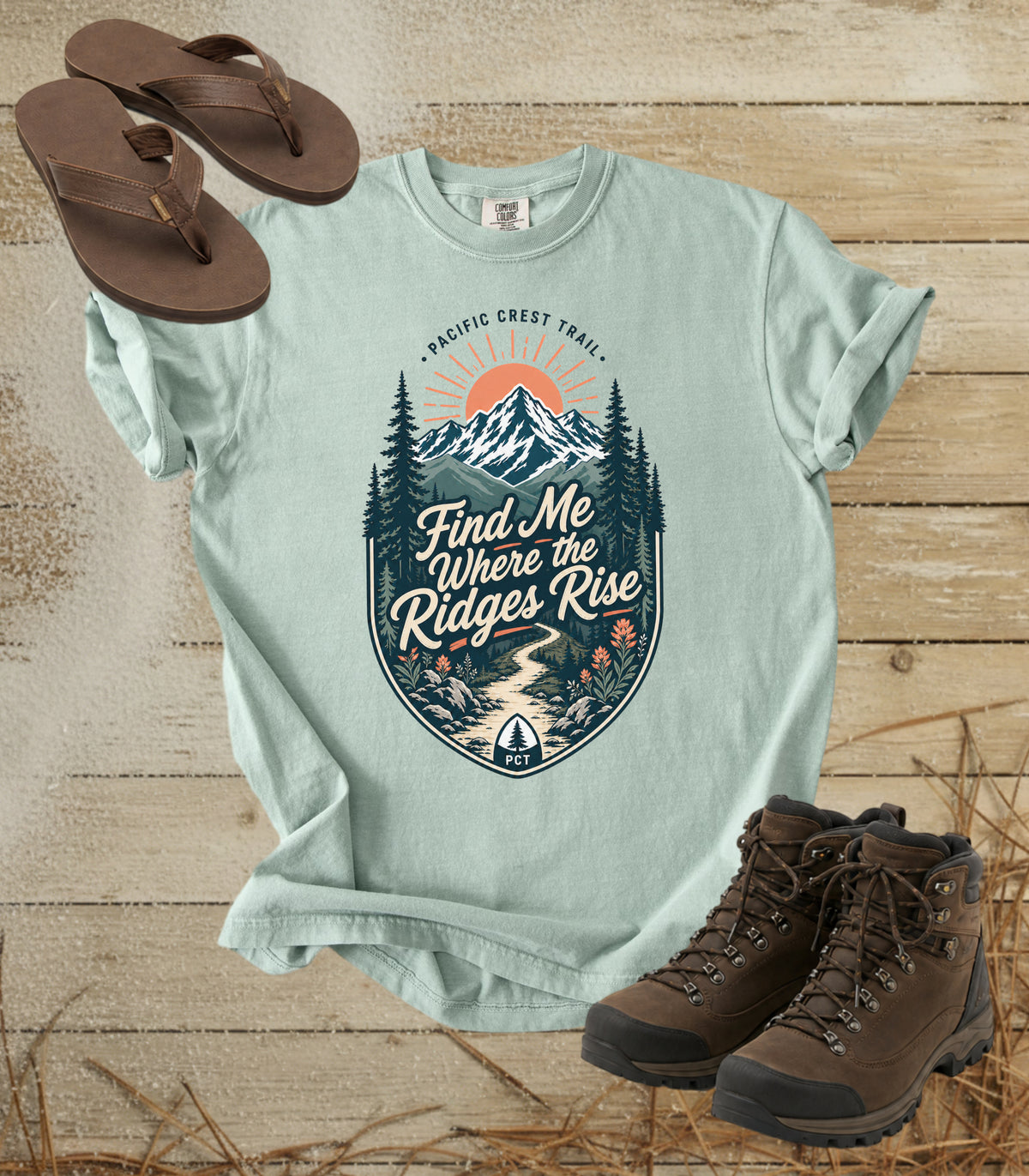 Find Me Where the Ridges Rise Mountain T-Shirt — Pacific Crest Trail Graphic Tee