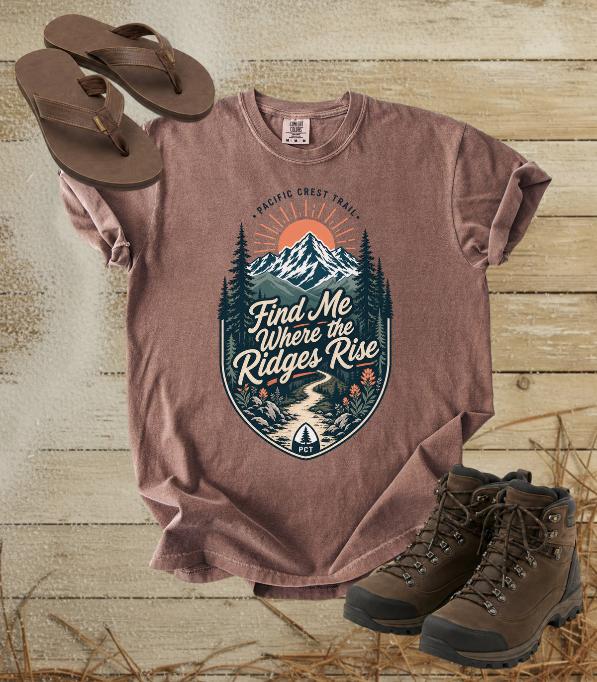 Find Me Where the Ridges Rise Mountain T-Shirt — Pacific Crest Trail Graphic Tee