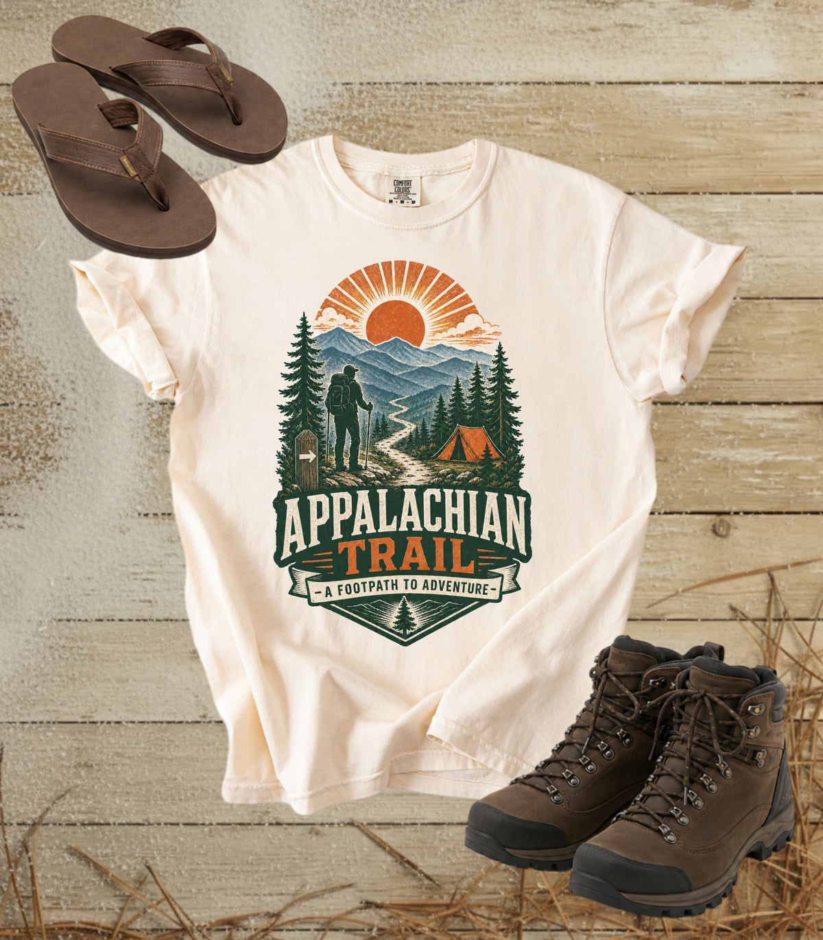 Appalachian Trail Hiking T-Shirt — "A Footpath to Adventure" Vintage Camp Design