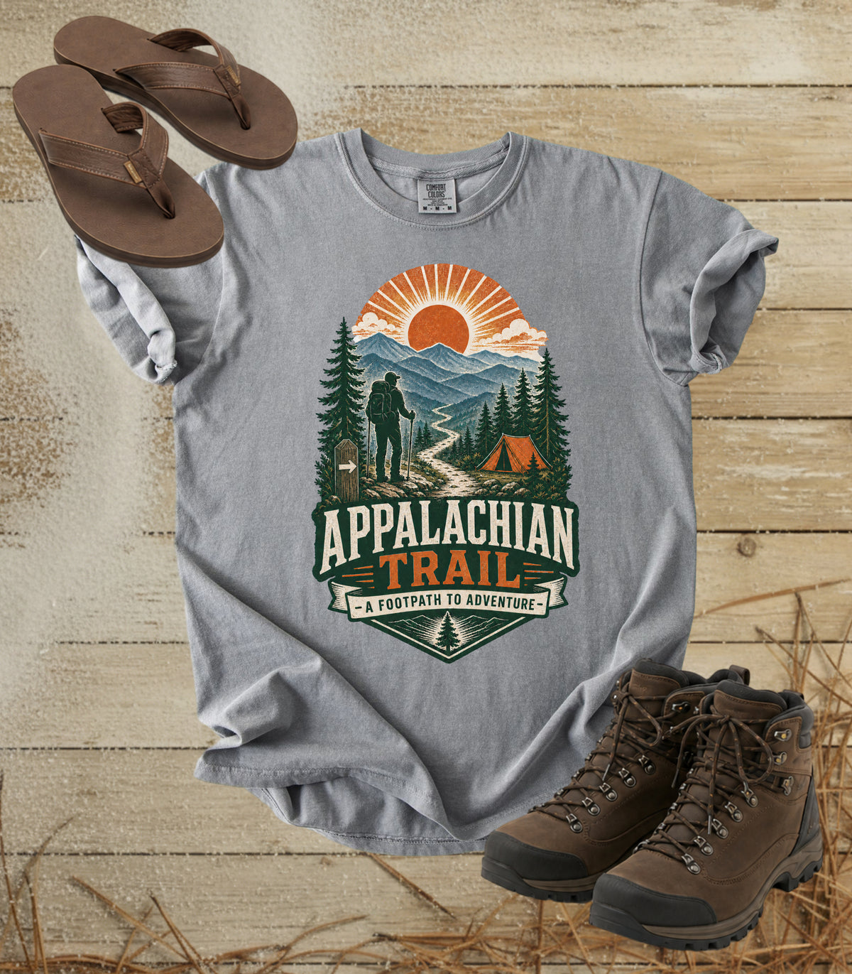 Appalachian Trail Hiking T-Shirt — "A Footpath to Adventure" Vintage Camp Design