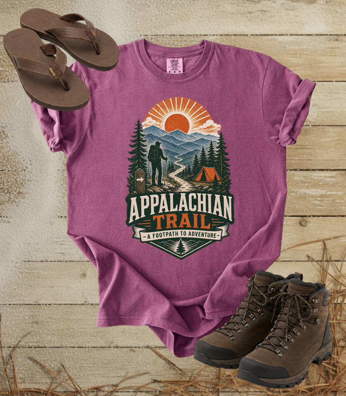 Appalachian Trail Hiking T-Shirt — "A Footpath to Adventure" Vintage Camp Design