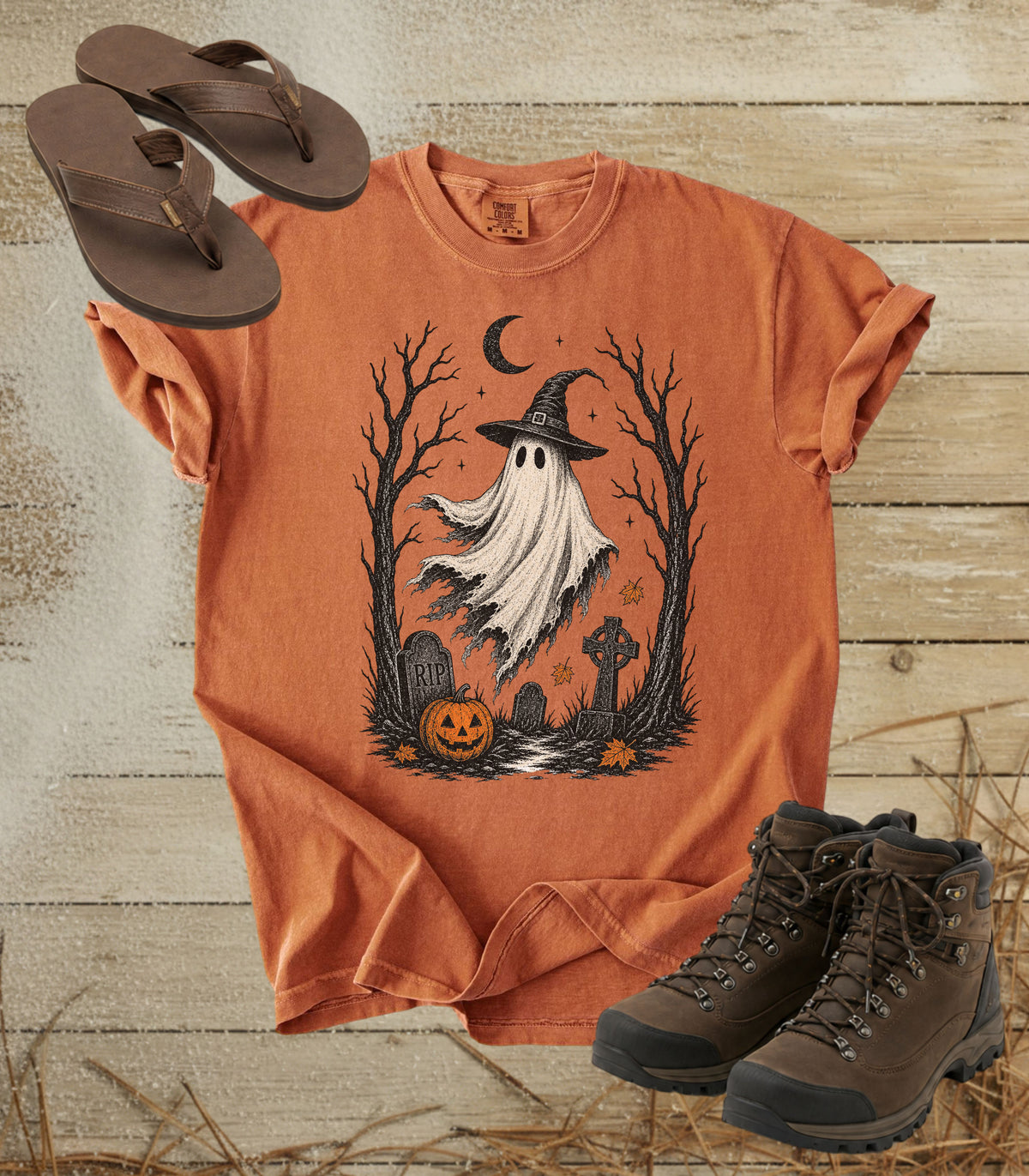 Halloween Cemetery Ghost Tee