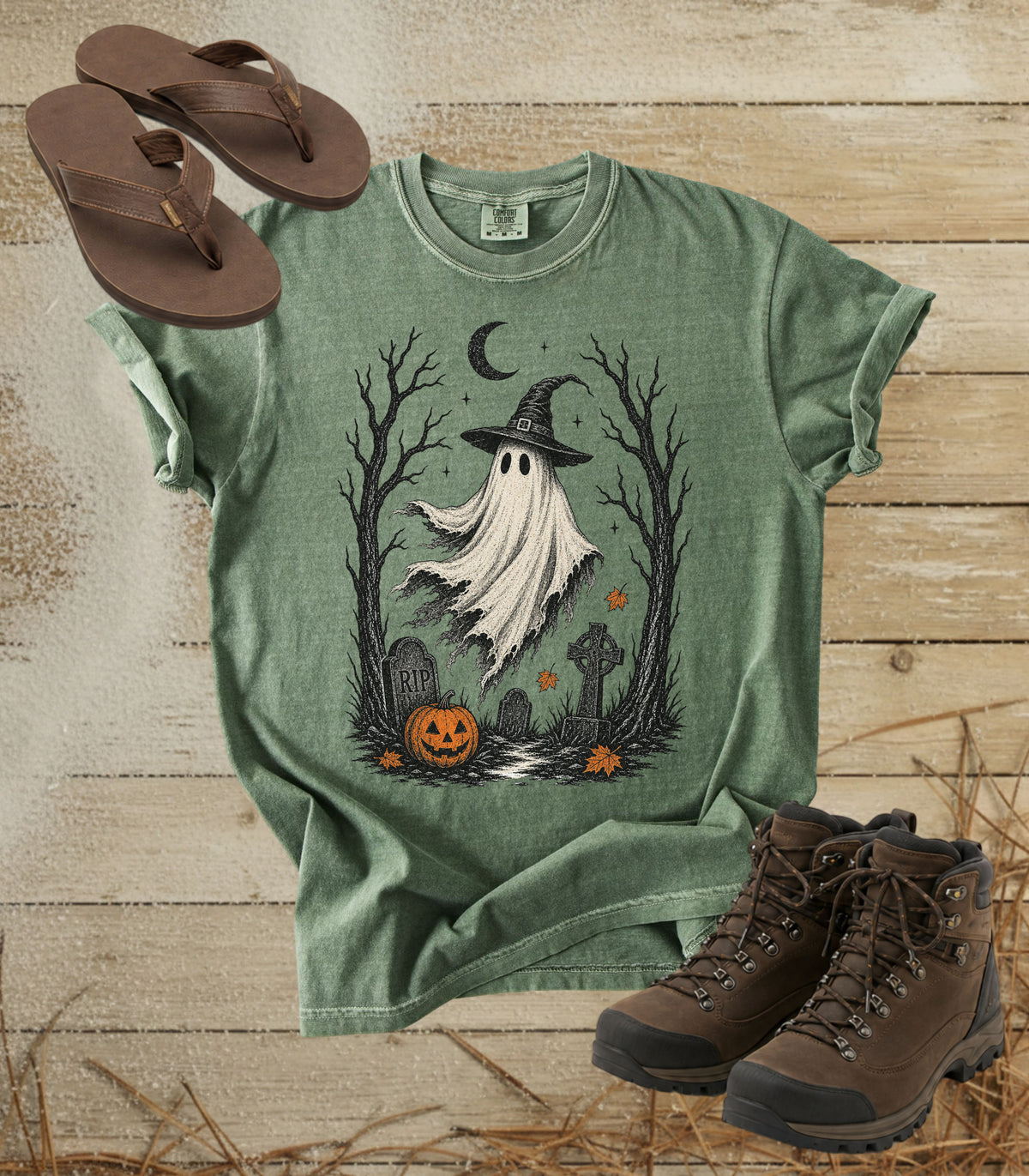 Halloween Cemetery Ghost Tee