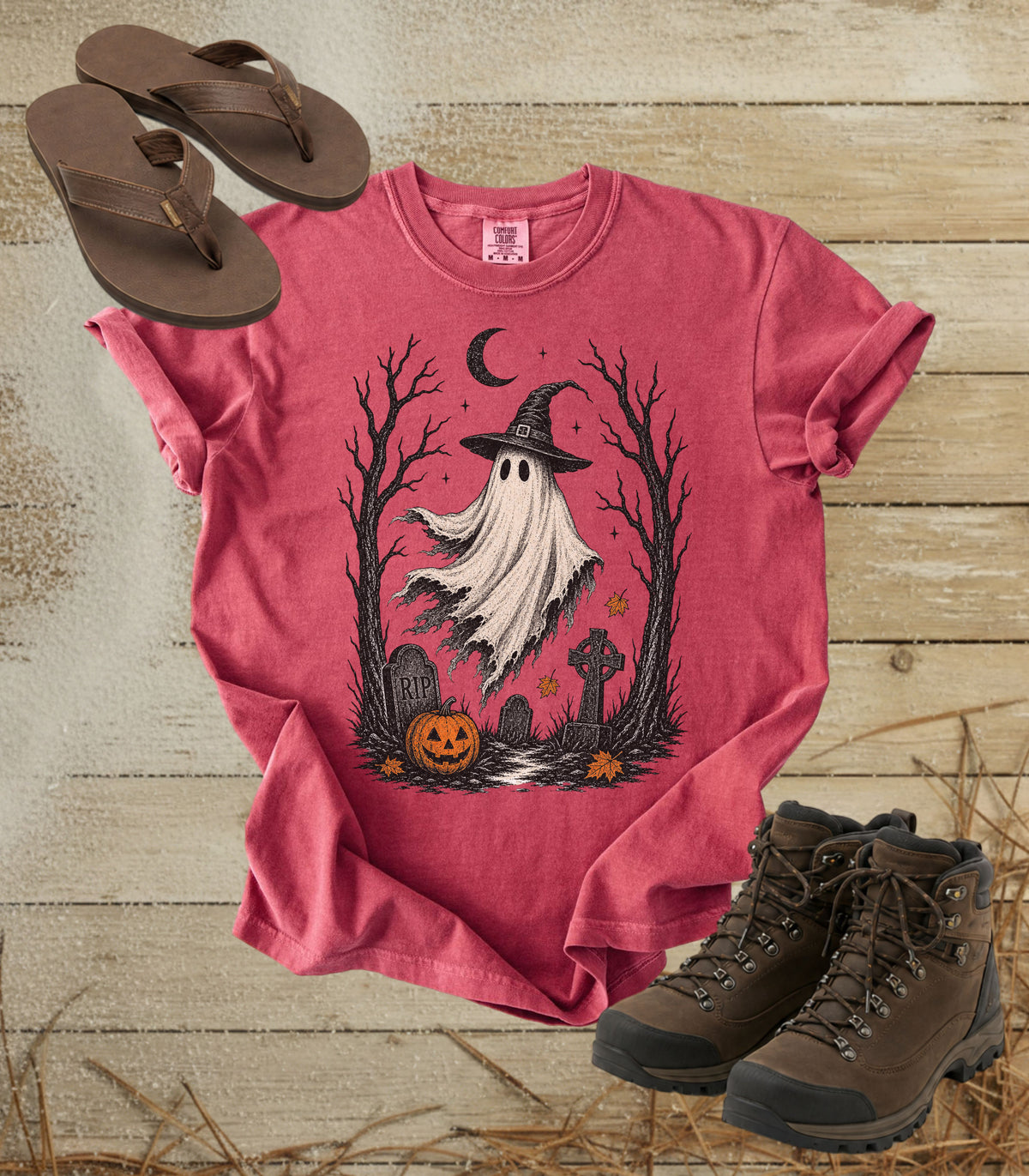 Halloween Cemetery Ghost Tee
