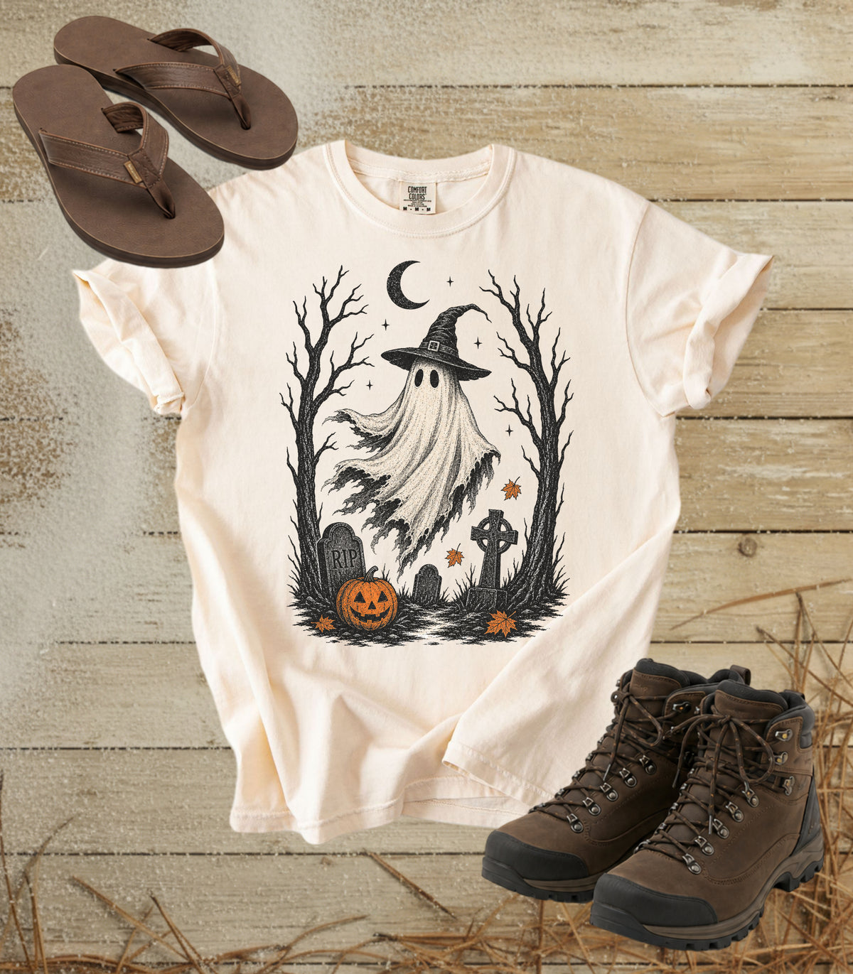 Halloween Cemetery Ghost Tee