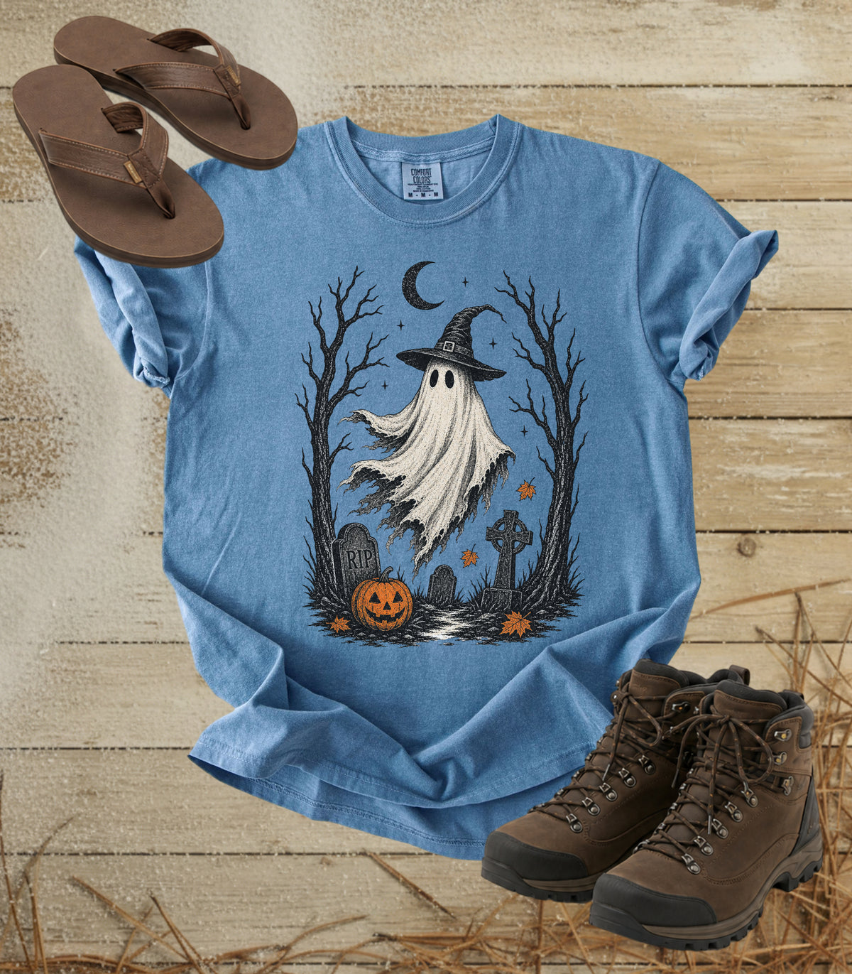Halloween Cemetery Ghost Tee