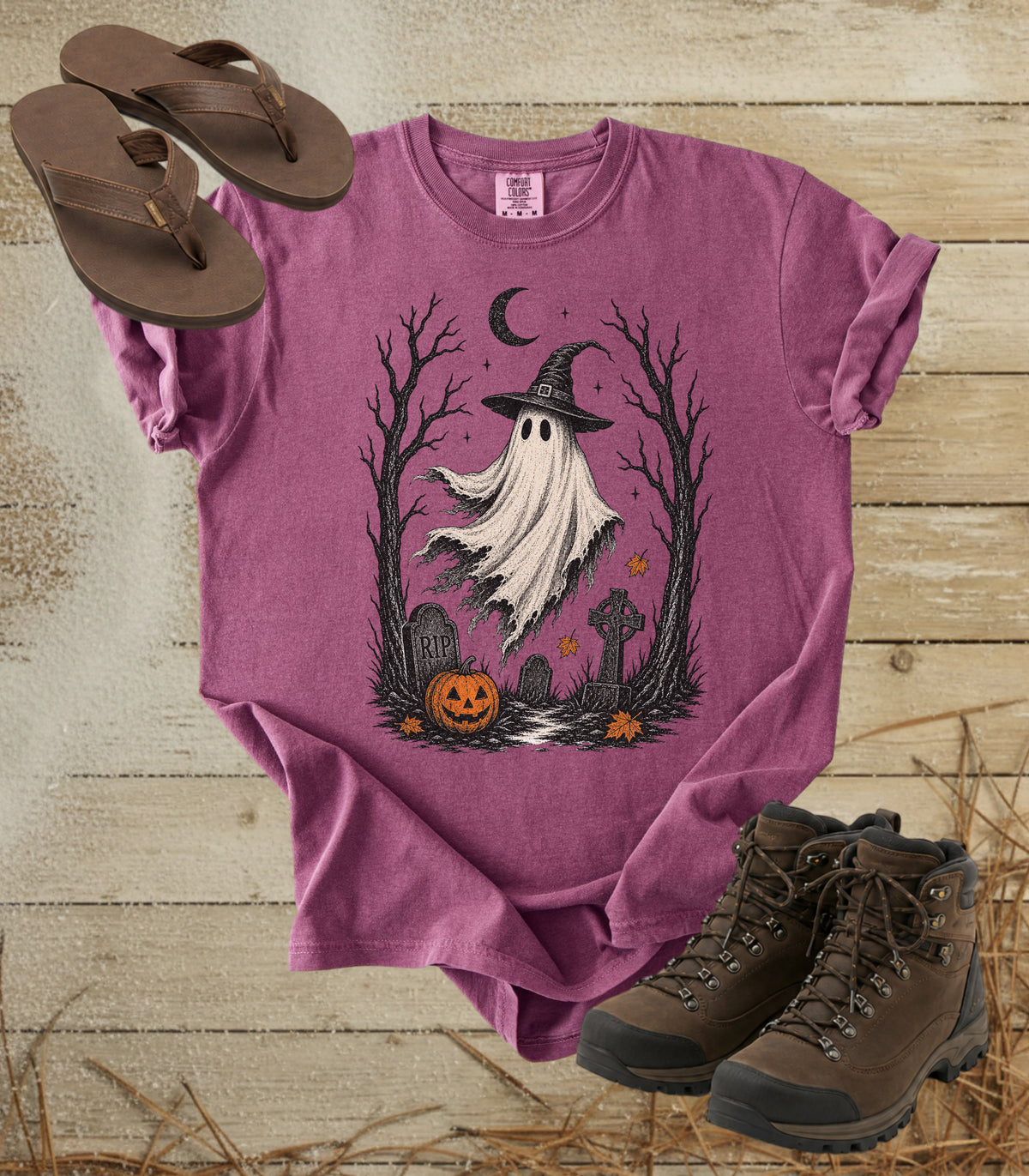 Halloween Cemetery Ghost Tee