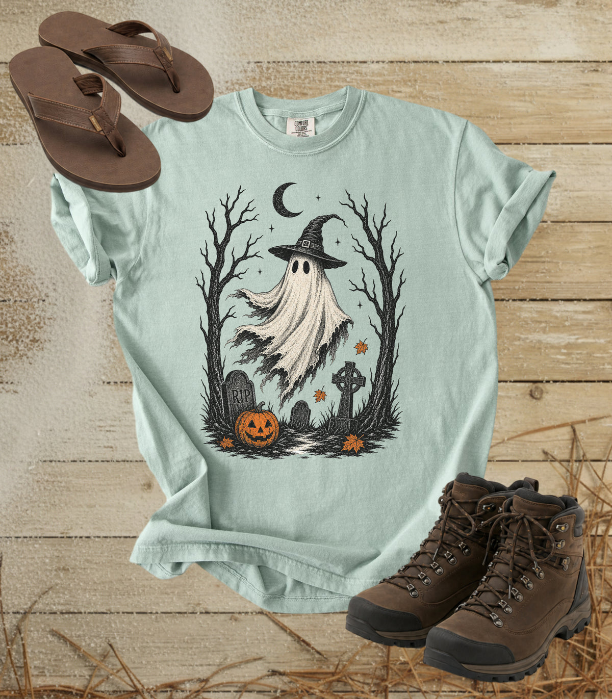 Halloween Cemetery Ghost Tee