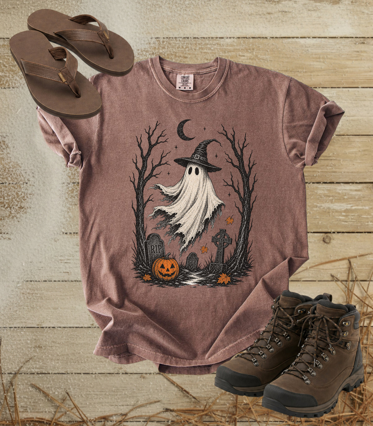Halloween Cemetery Ghost Tee