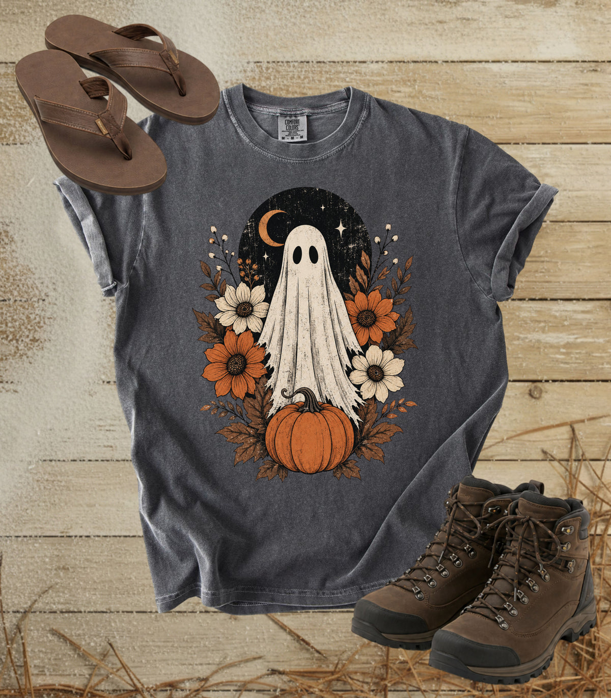 Ghost & Pumpkin Floral Tee
