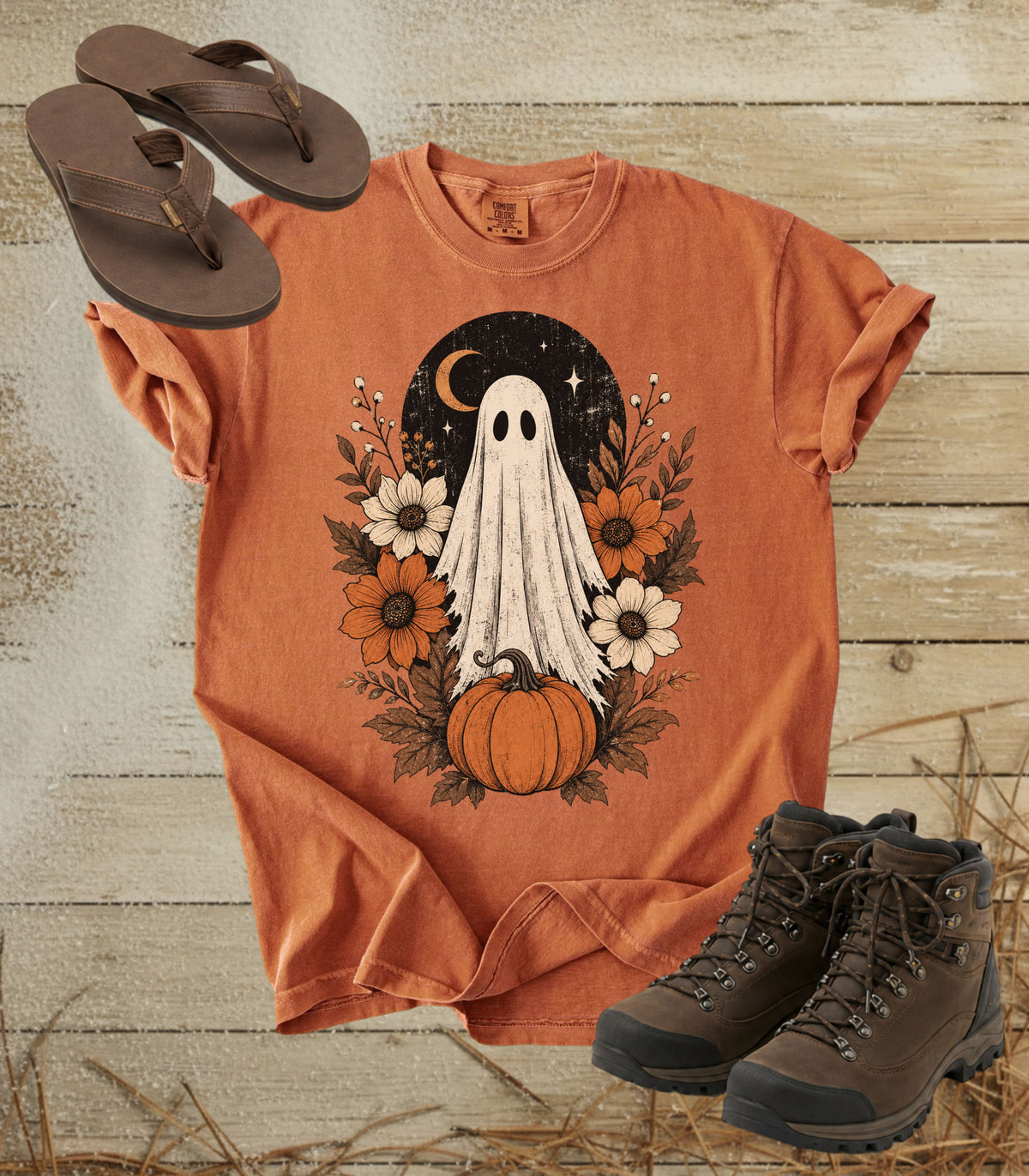 Ghost & Pumpkin Floral Tee