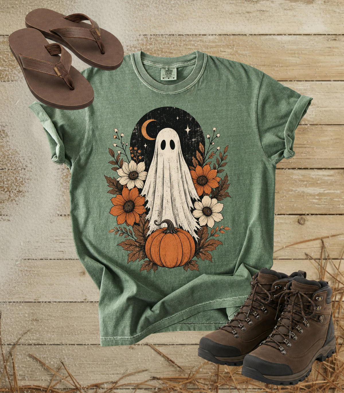 Ghost & Pumpkin Floral Tee