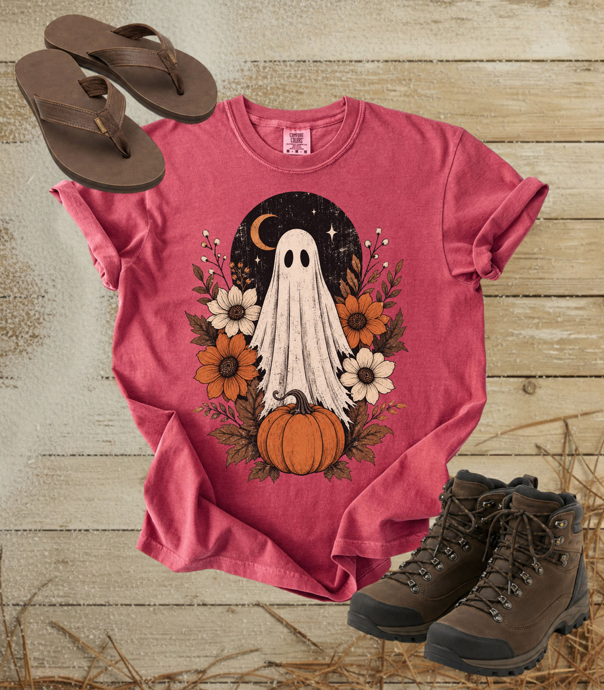 Ghost & Pumpkin Floral Tee