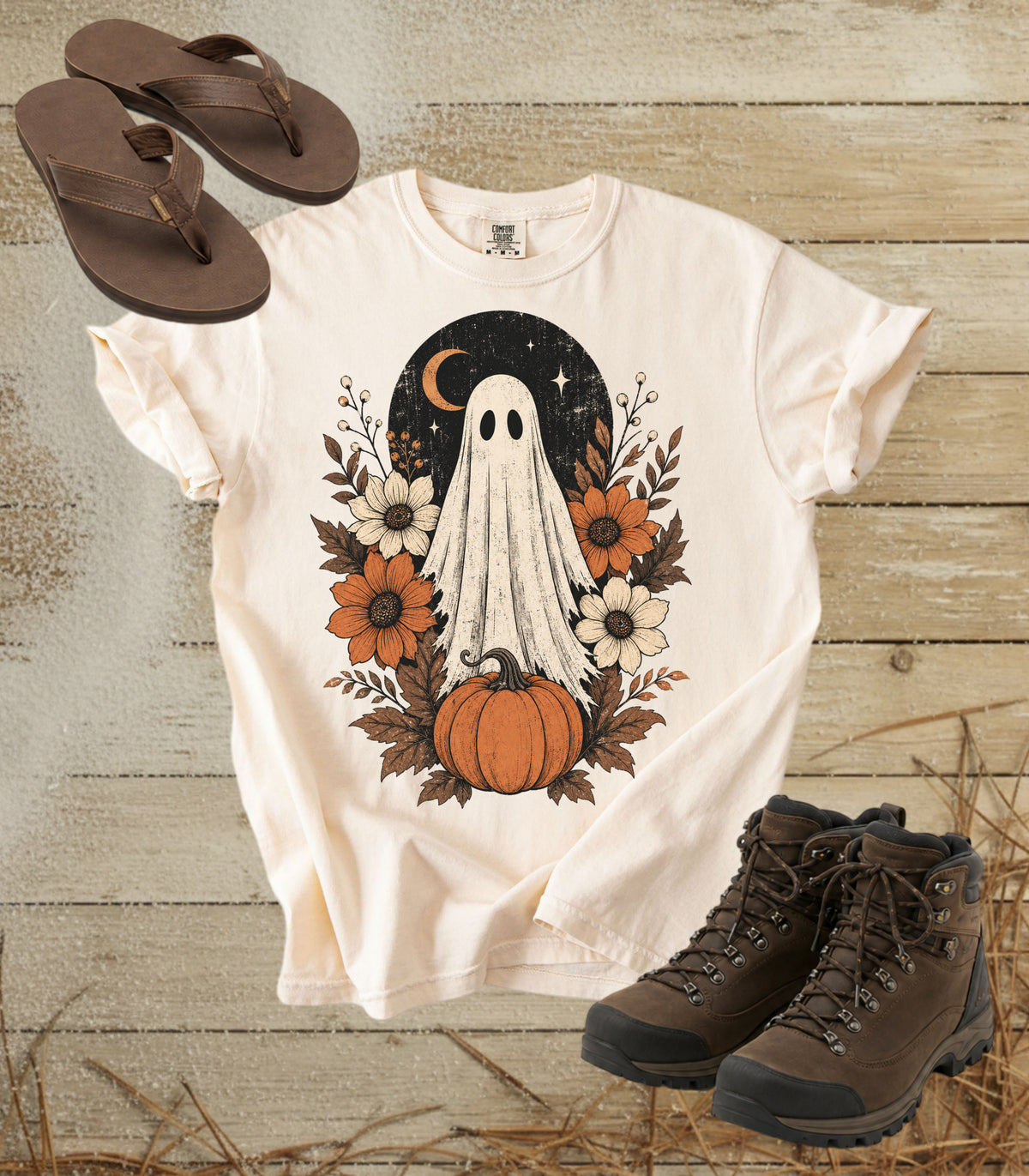 Ghost & Pumpkin Floral Tee