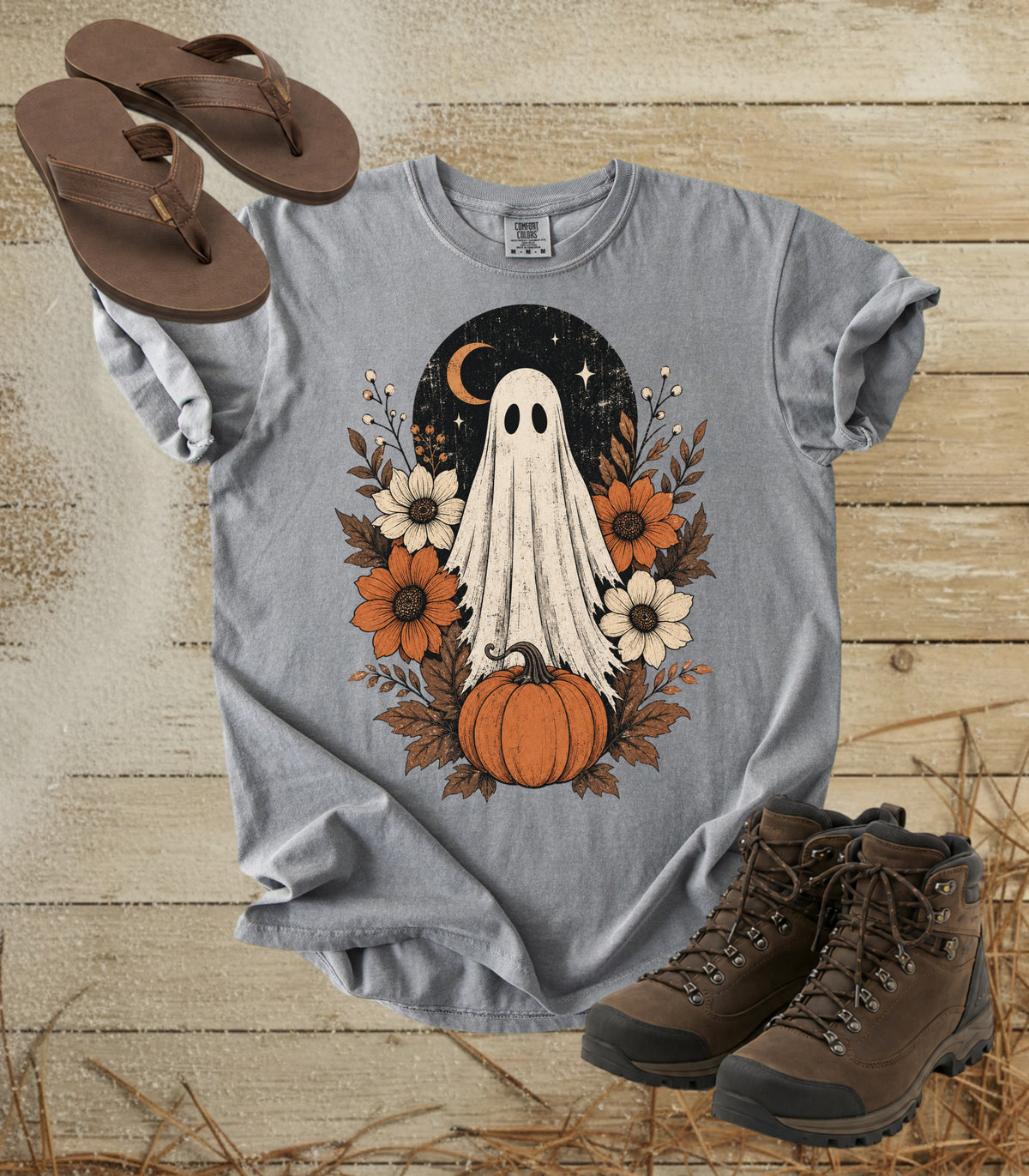 Ghost & Pumpkin Floral Tee
