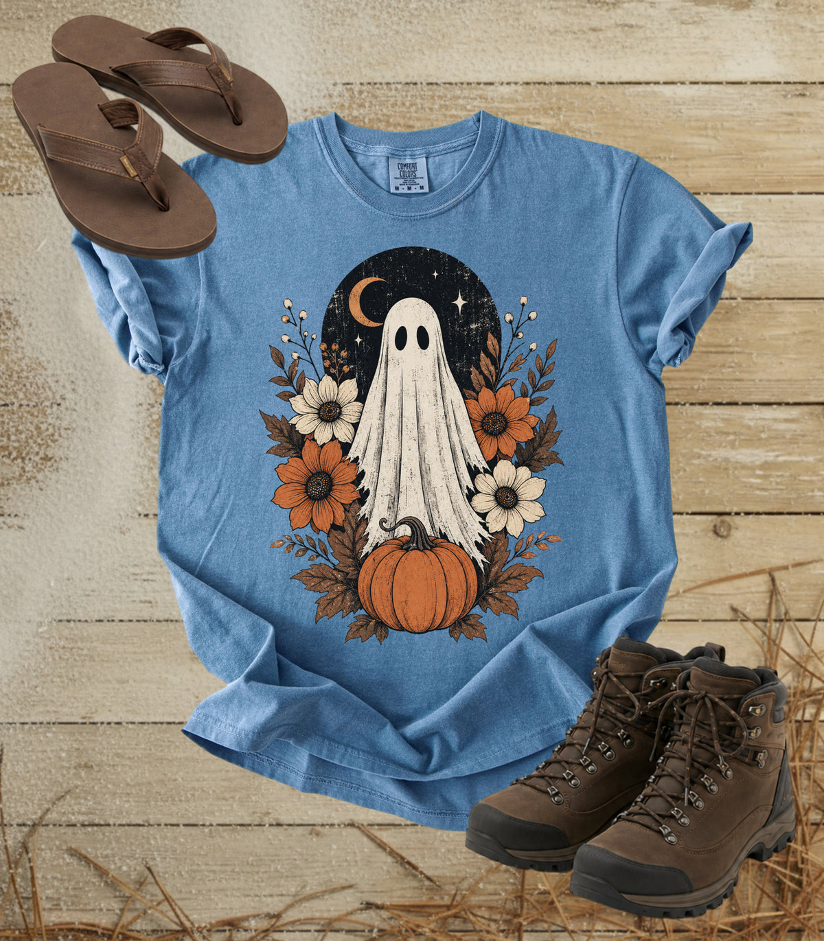 Ghost & Pumpkin Floral Tee