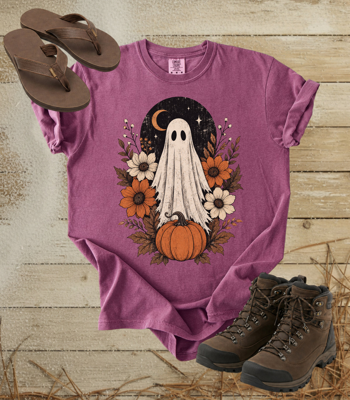 Ghost & Pumpkin Floral Tee