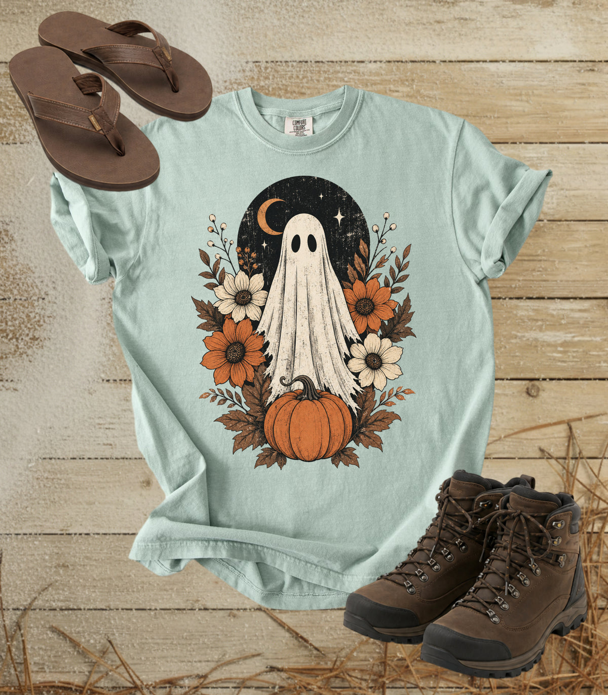 Ghost & Pumpkin Floral Tee