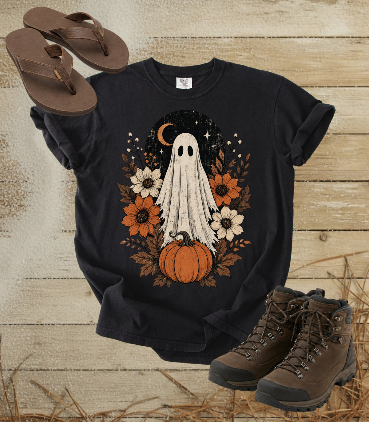 Ghost & Pumpkin Floral Tee
