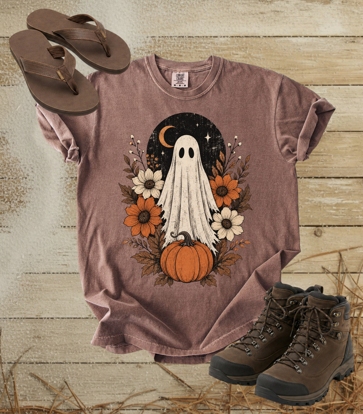 Ghost & Pumpkin Floral Tee