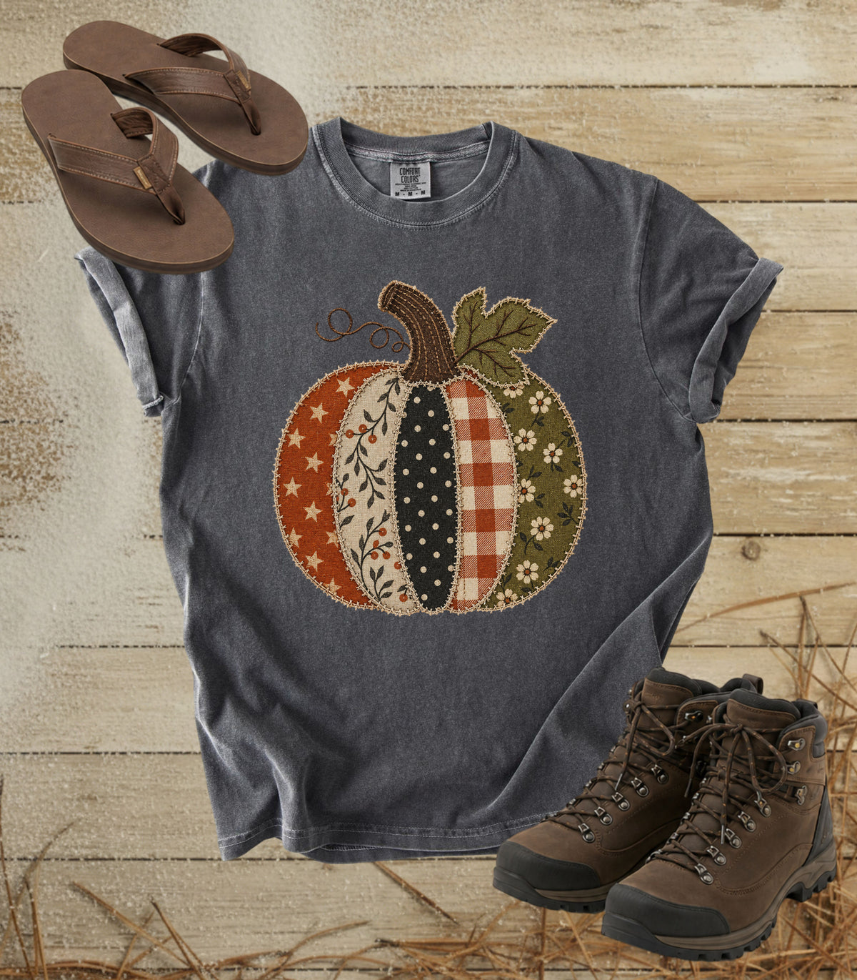 Faux Patchwork Pumpkin Tee