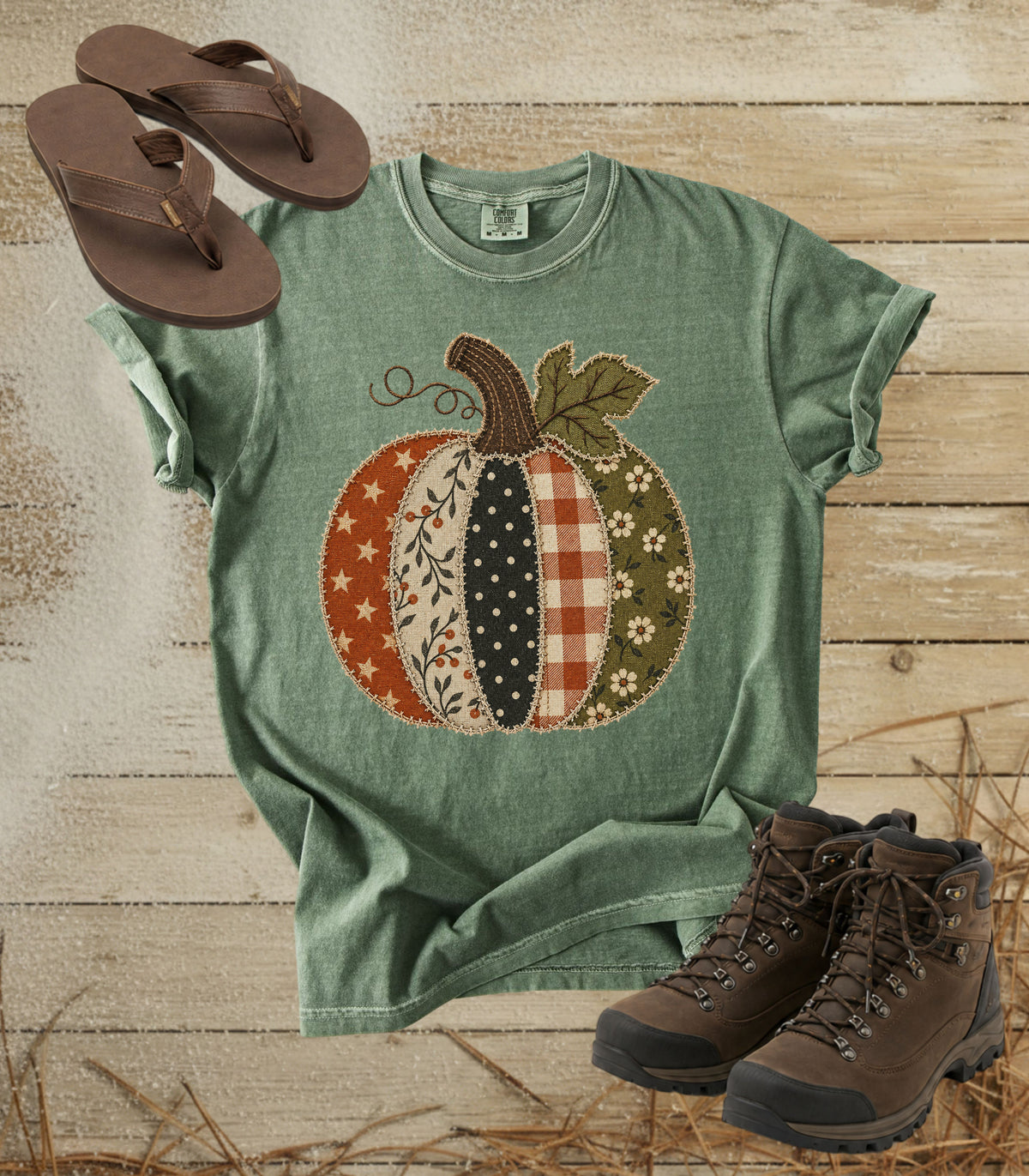 Faux Patchwork Pumpkin Tee