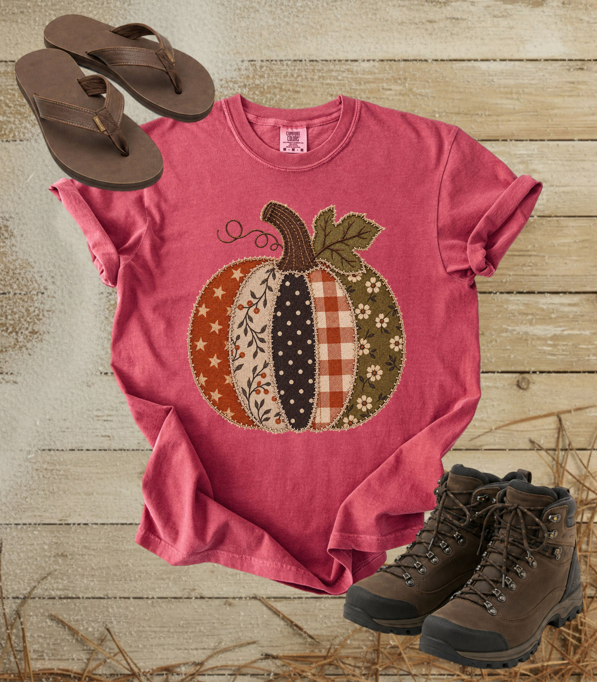Faux Patchwork Pumpkin Tee