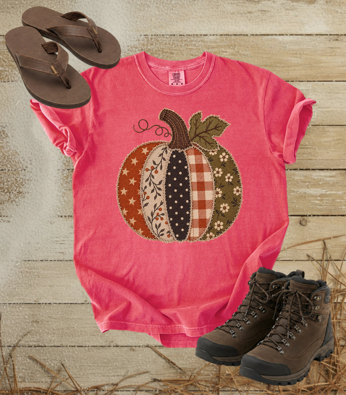 Faux Patchwork Pumpkin Tee