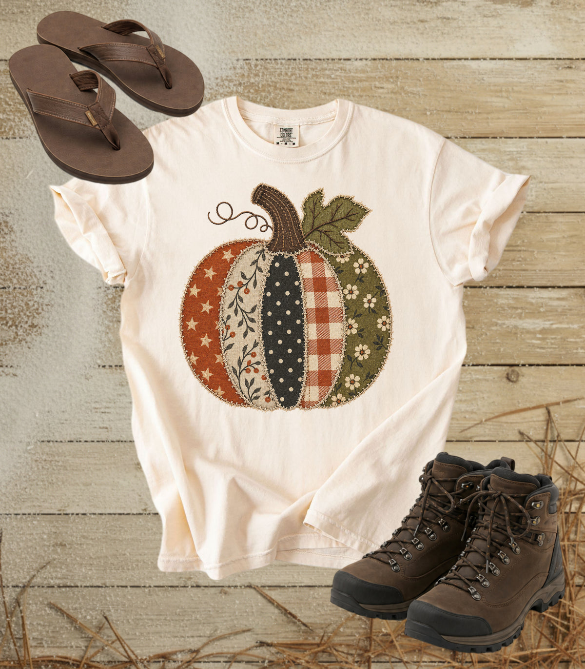 Faux Patchwork Pumpkin Tee