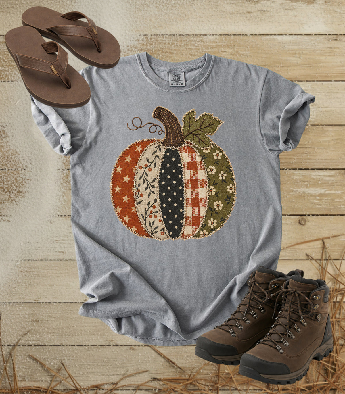 Faux Patchwork Pumpkin Tee