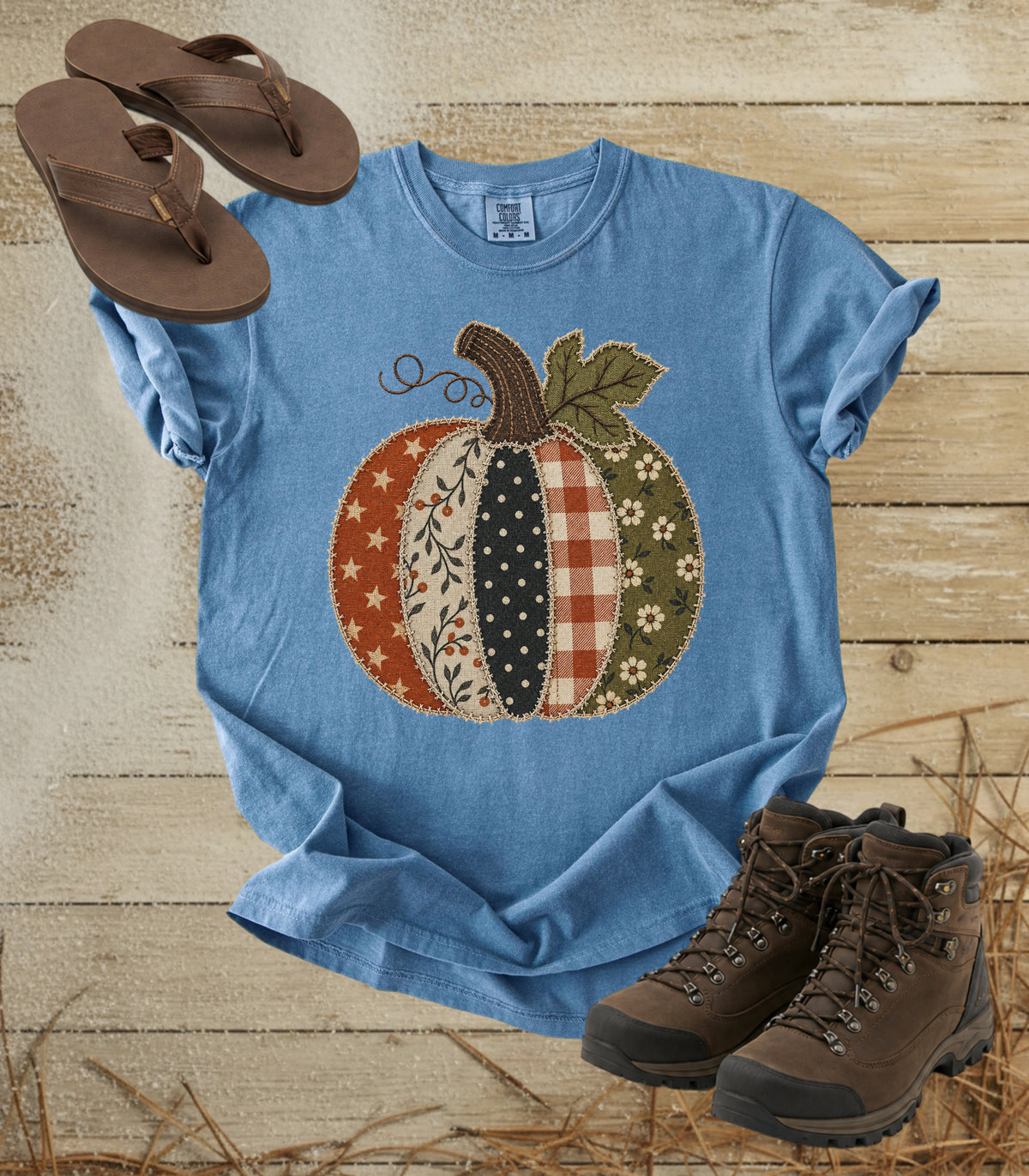 Faux Patchwork Pumpkin Tee